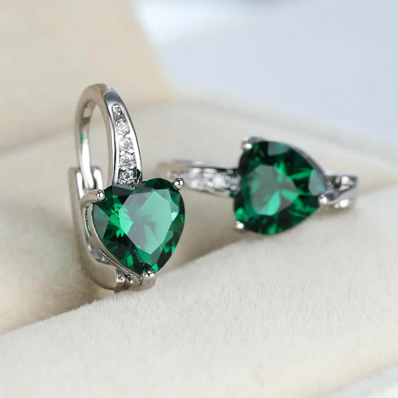Hayden Liz | Emerald Earrings White gold