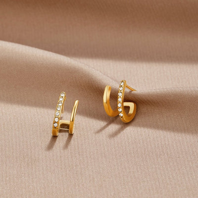 Hayden Ruthie | Claw Gold & Crystal Earrings