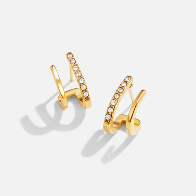 Hayden Ruthie | Claw Gold & Crystal Earrings