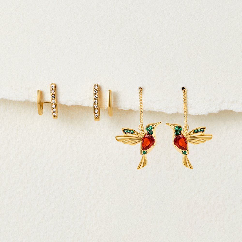 Hayden Ruthie | Claw Gold & Crystal Earrings