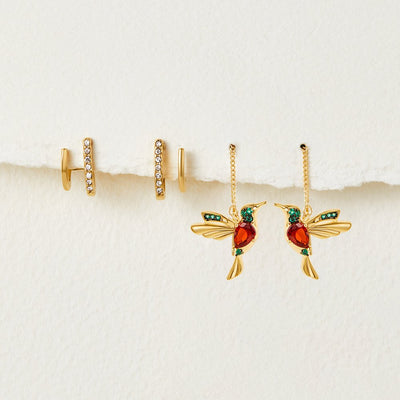 Hayden Ruthie | Claw Gold & Crystal Earrings