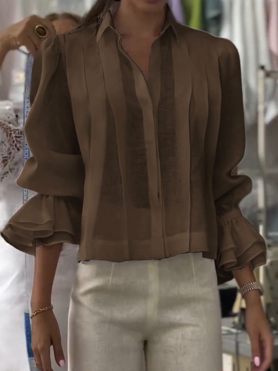 Hayden Madeleine | Blouse With Flattering Pleats