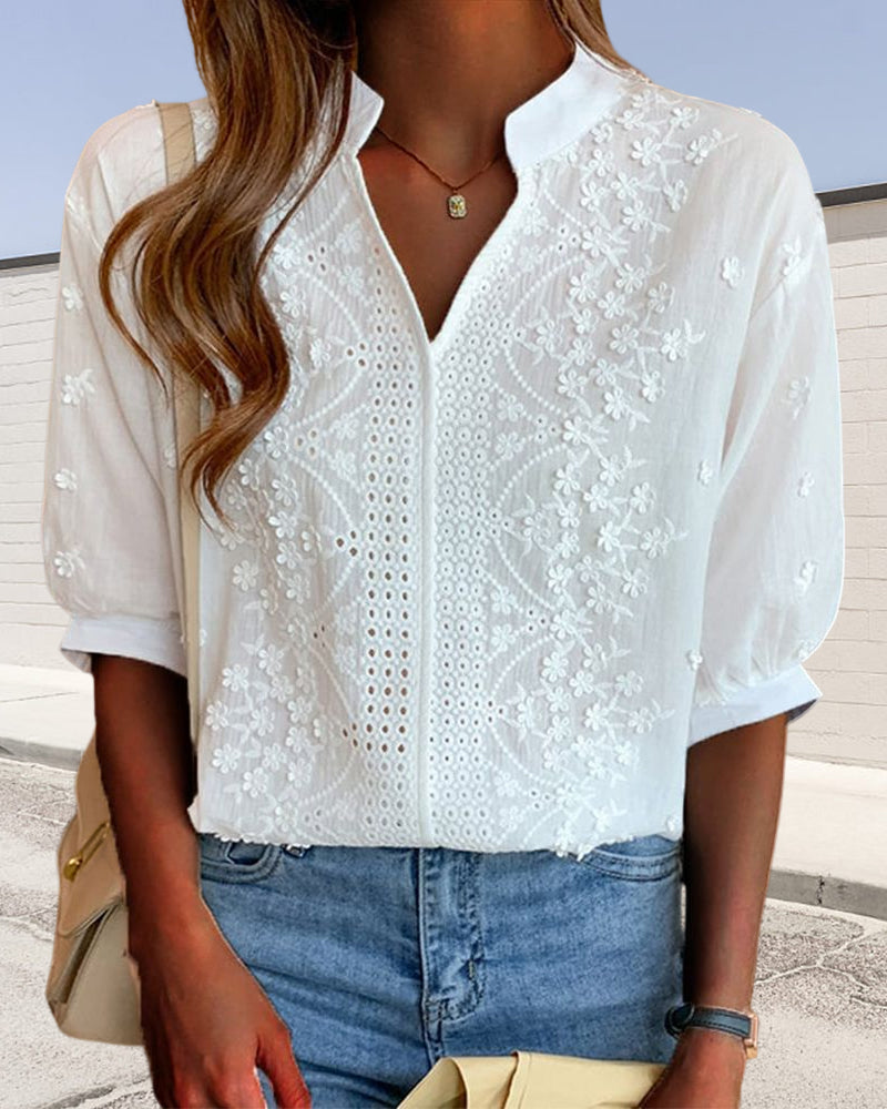 Hayden Grace | Breathable Embroidered Blouse