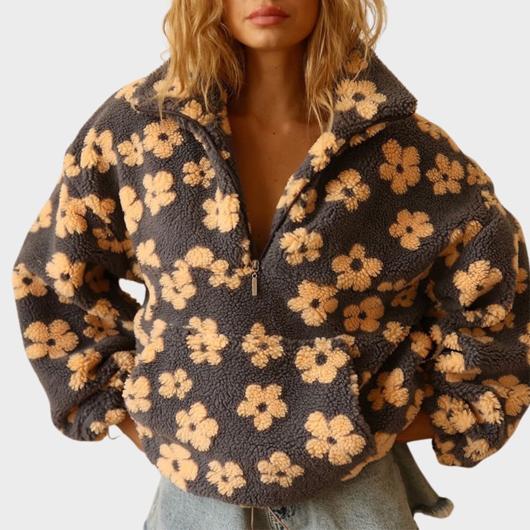 Hayden Renley | Fleece Sweater With Floral Print