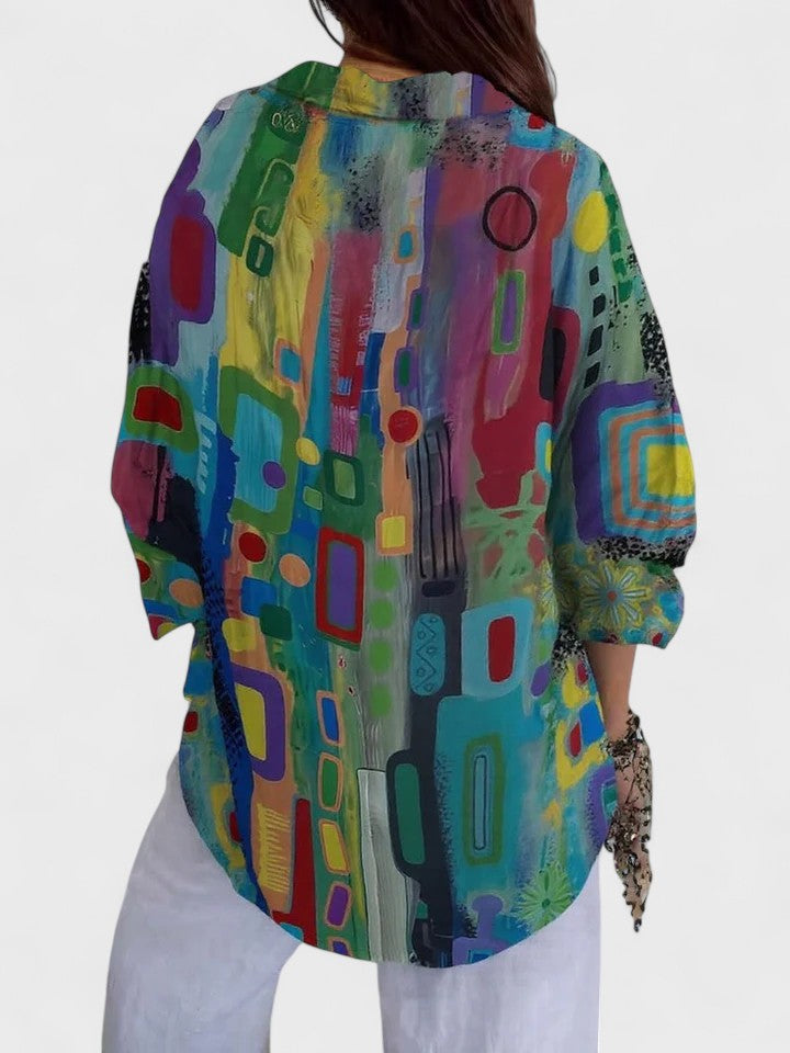 Hayden Rose | Elegant Geometric Pattern Blouse