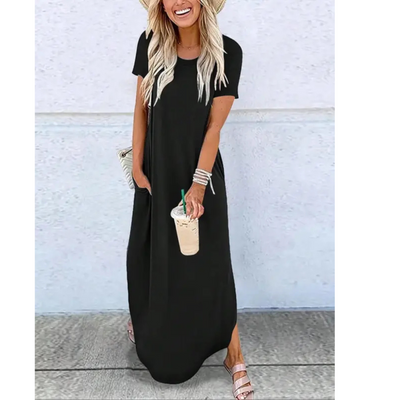 Hayden Rena™ – Casual Summer Round Neck Maxi Dress