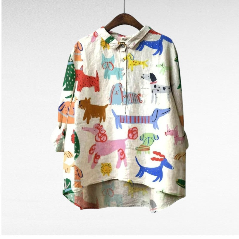 Hayden Leviana | Exclusive Blouse with Dog Print