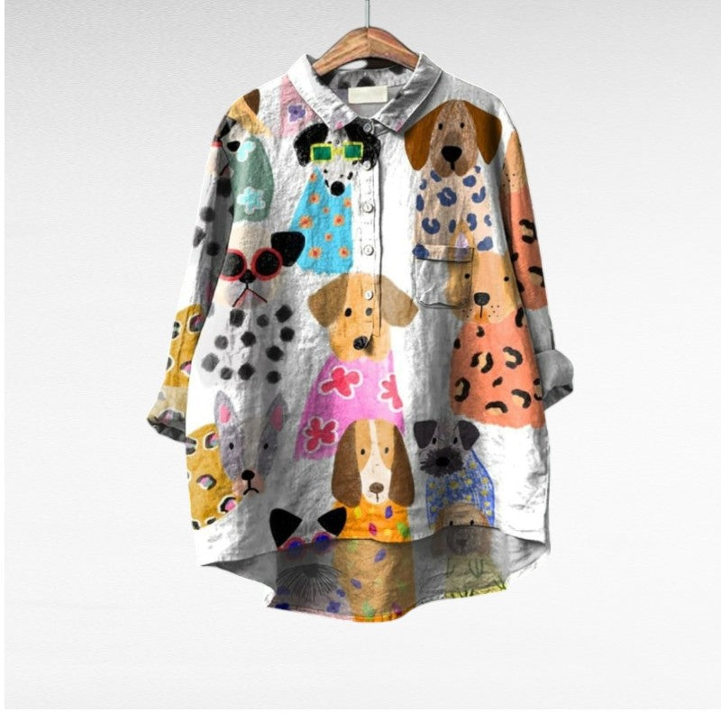 Hayden Leviana | Exclusive Blouse with Dog Print
