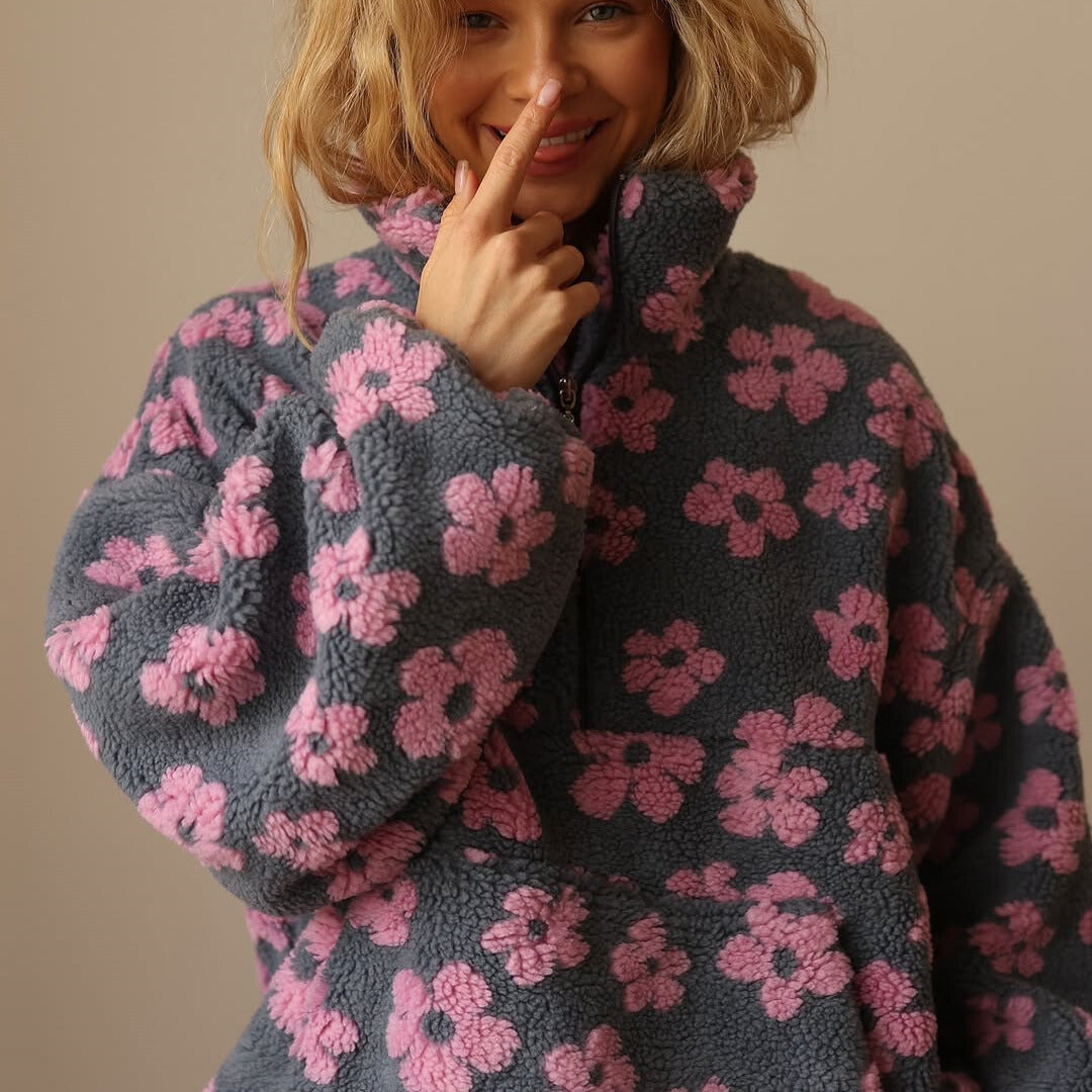 Hayden Renley | Fleece Sweater With Floral Print