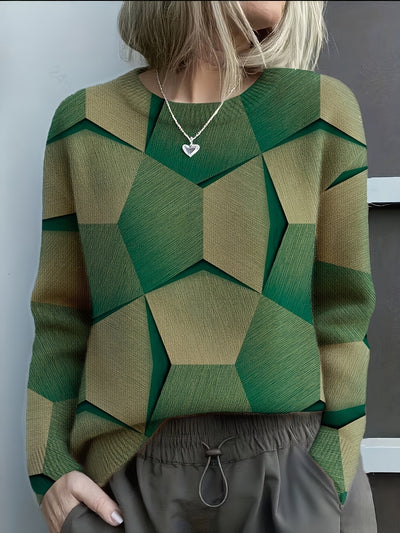 Hayden Bravina | Knitted Sweater with Geometric Print