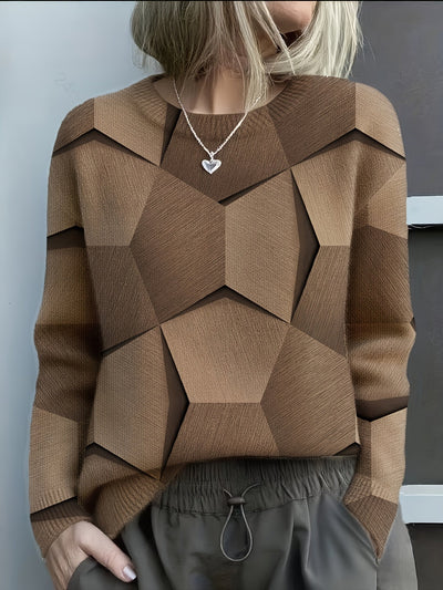 Hayden Bravina | Knitted Sweater with Geometric Print