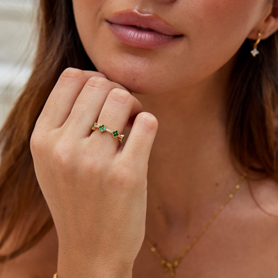 Hayden Lucky | Clover Crystal Ring