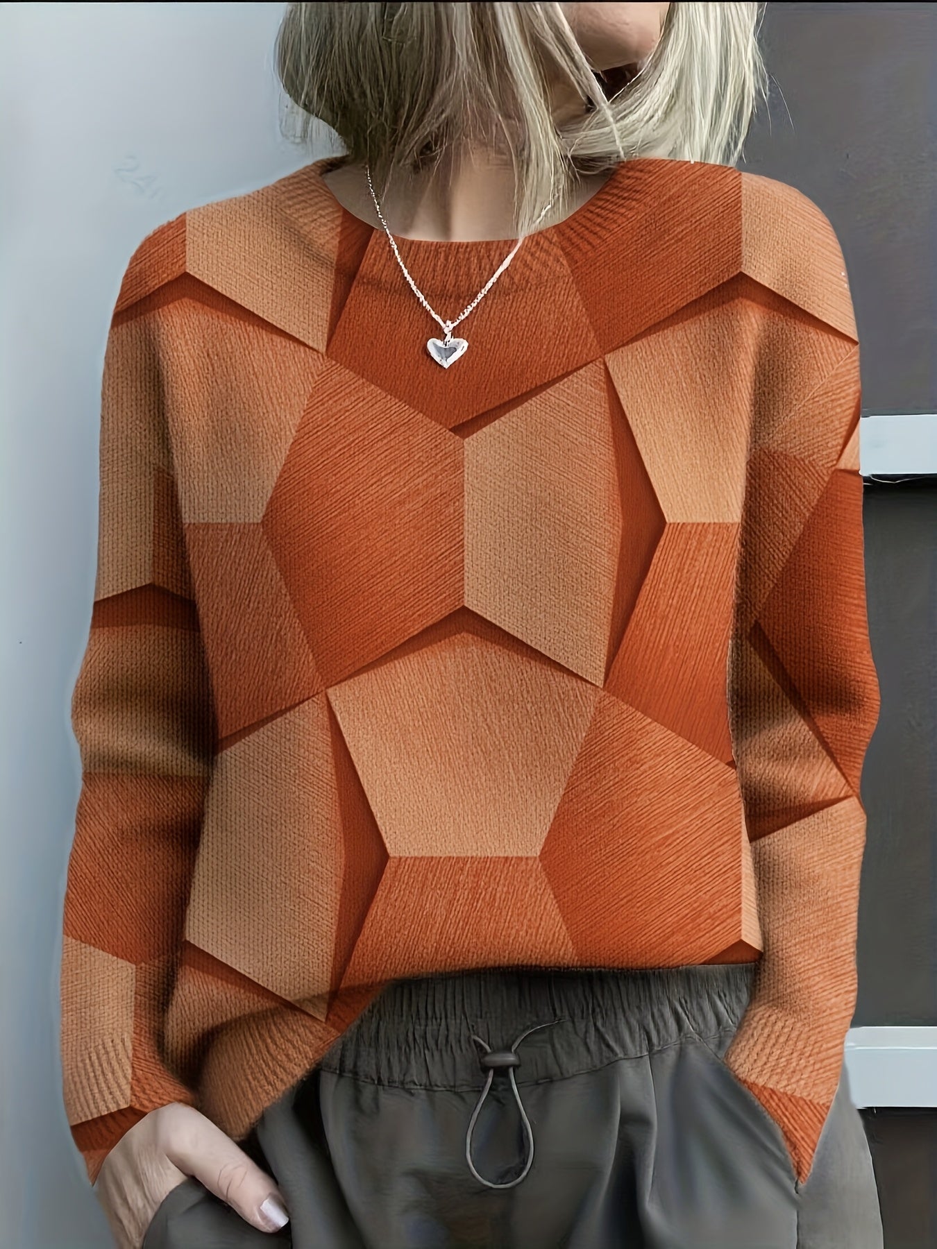 Hayden Bravina | Knitted Sweater with Geometric Print
