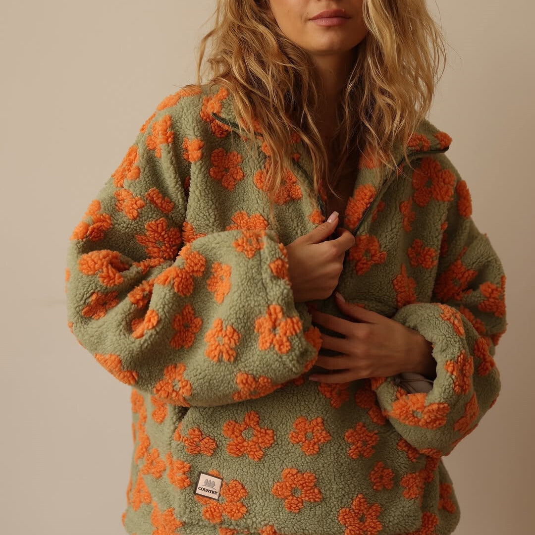 Hayden Renley | Fleece Sweater With Floral Print