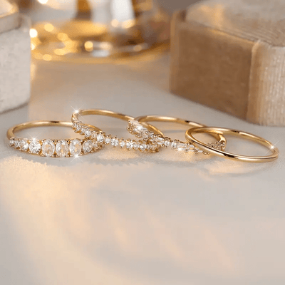 Hayden Mia | 14k Golden Zirconia Stacking Rings