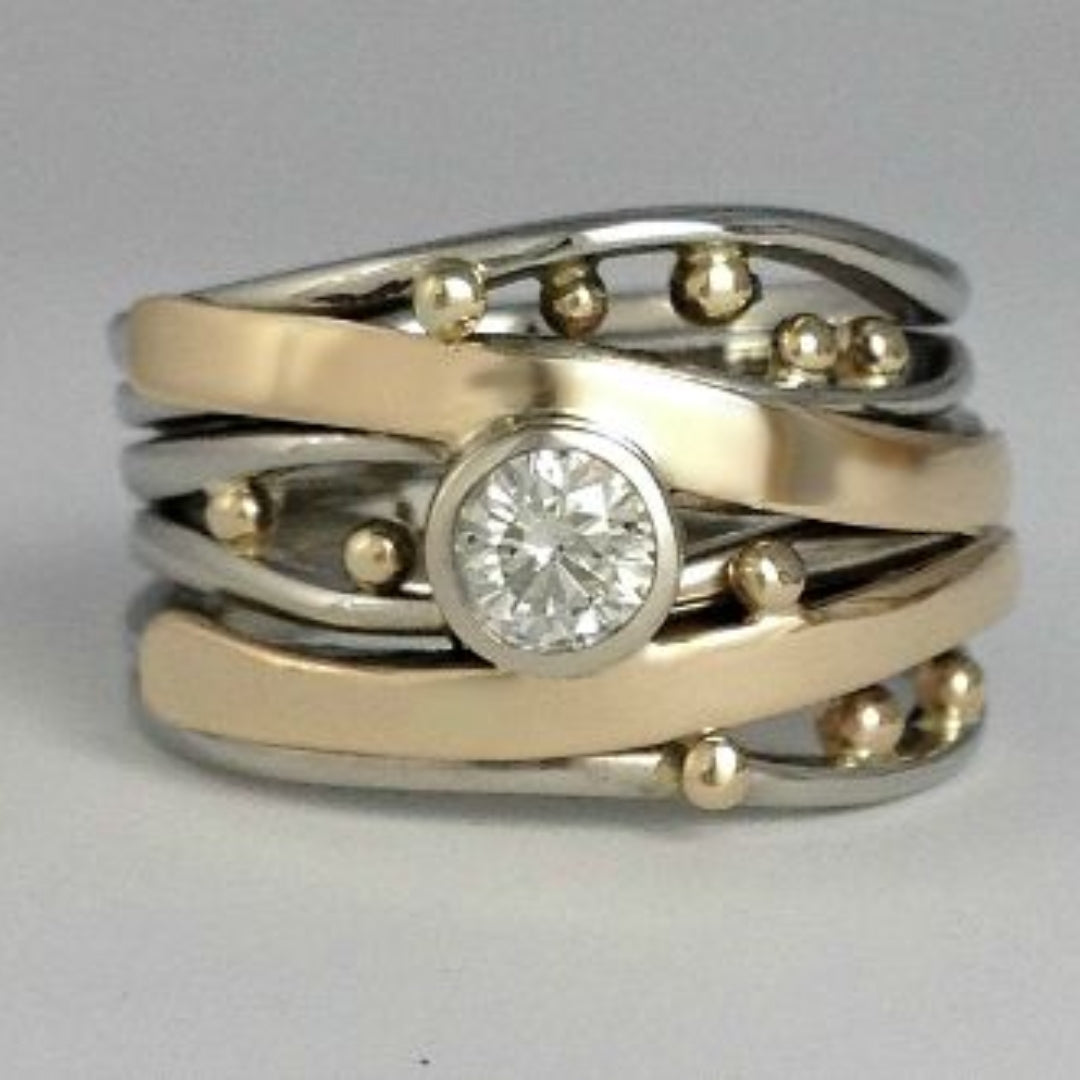 Hayden Royal |  Vintage Gold Inlaid Zirconia Ring