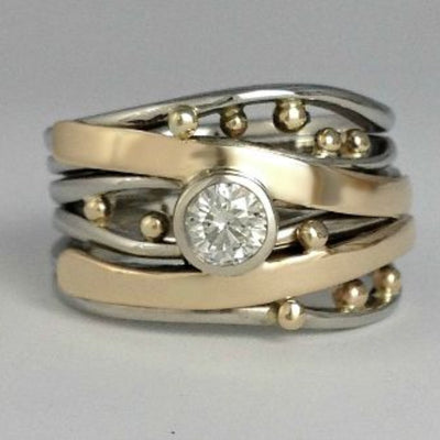 Hayden Royal |  Vintage Gold Inlaid Zirconia Ring