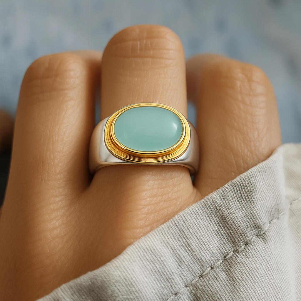 Hayden Gabi | Vintage Green Moonstone Ring