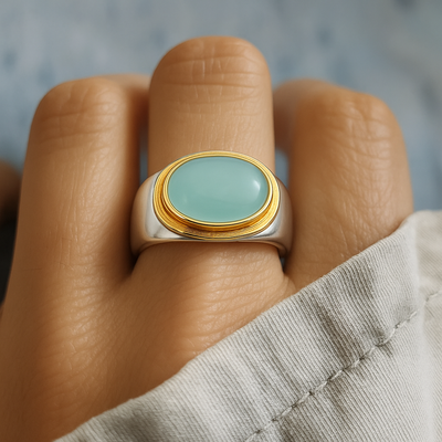 Hayden Gabi | Vintage Green Moonstone Ring