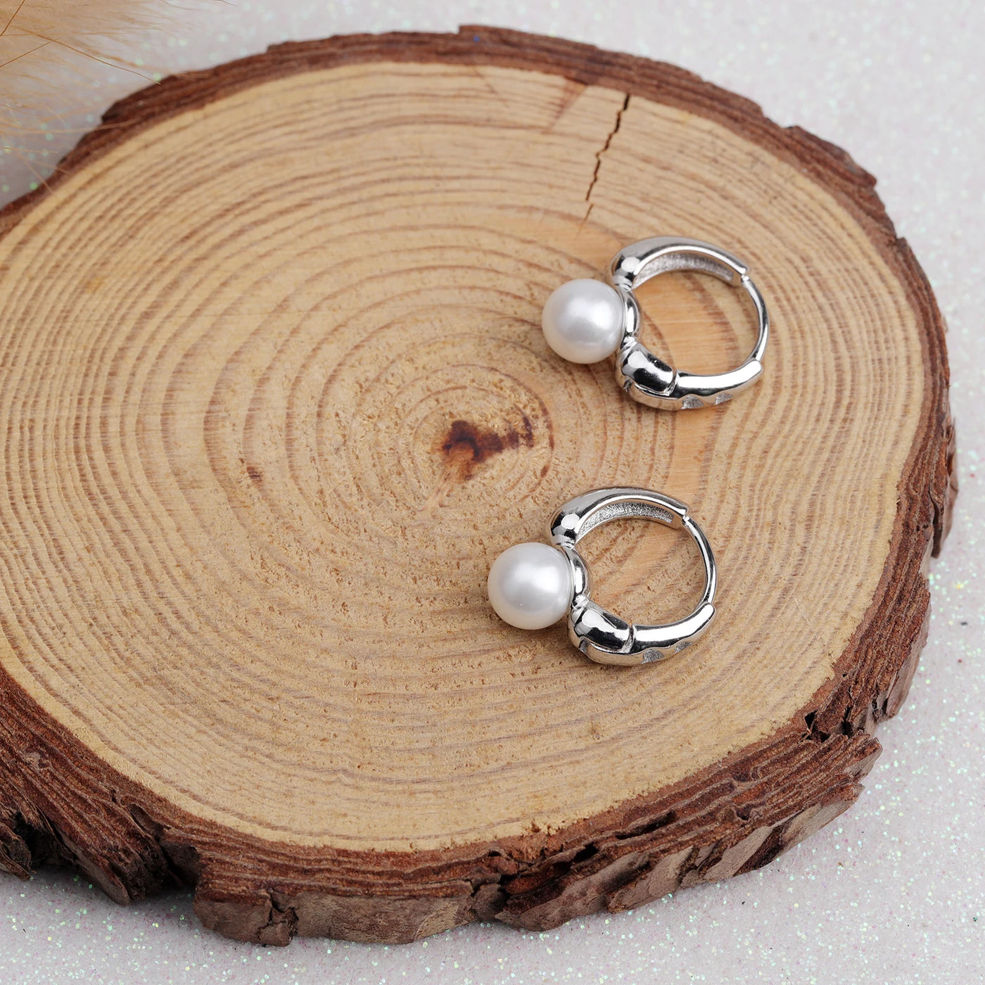 Elegant Golden Pearl Studs