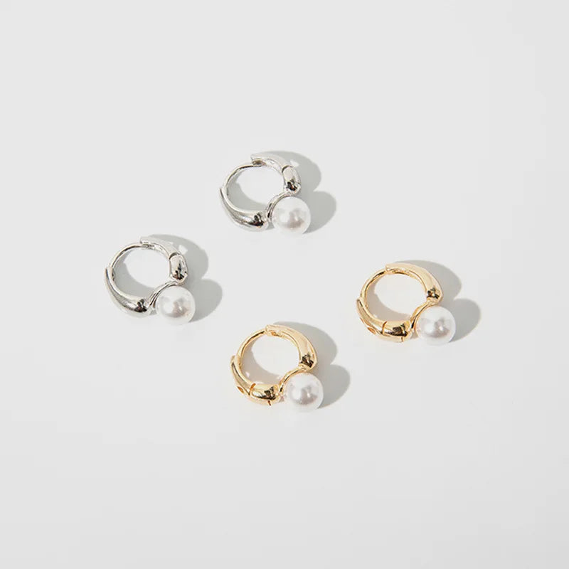 Elegant Golden Pearl Studs