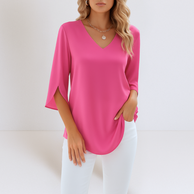 Hayden Lara | Elegant V-Neck Top With Tummy Coverage