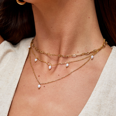 Hayden Kay | Pearl Drop Layered Necklace