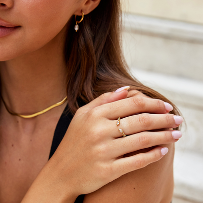 Hayden Peace | Crystal Gold Vine Ring