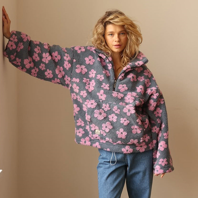 Hayden Renley | Fleece Sweater With Floral Print