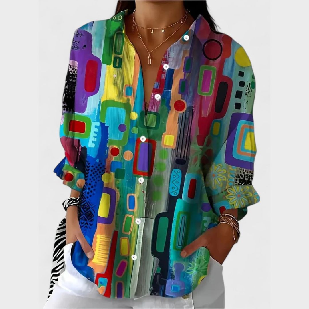 Hayden Rose | Elegant Geometric Pattern Blouse