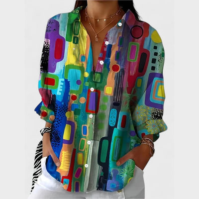Hayden Rose | Elegant Geometric Pattern Blouse