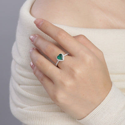 Hayden Ellie | Emerald Heart Ring