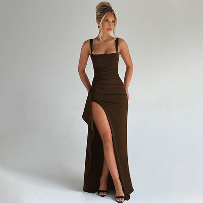 Hayden Marlowe™ | Elegant Formal Slip Maxi Dress with Open Back