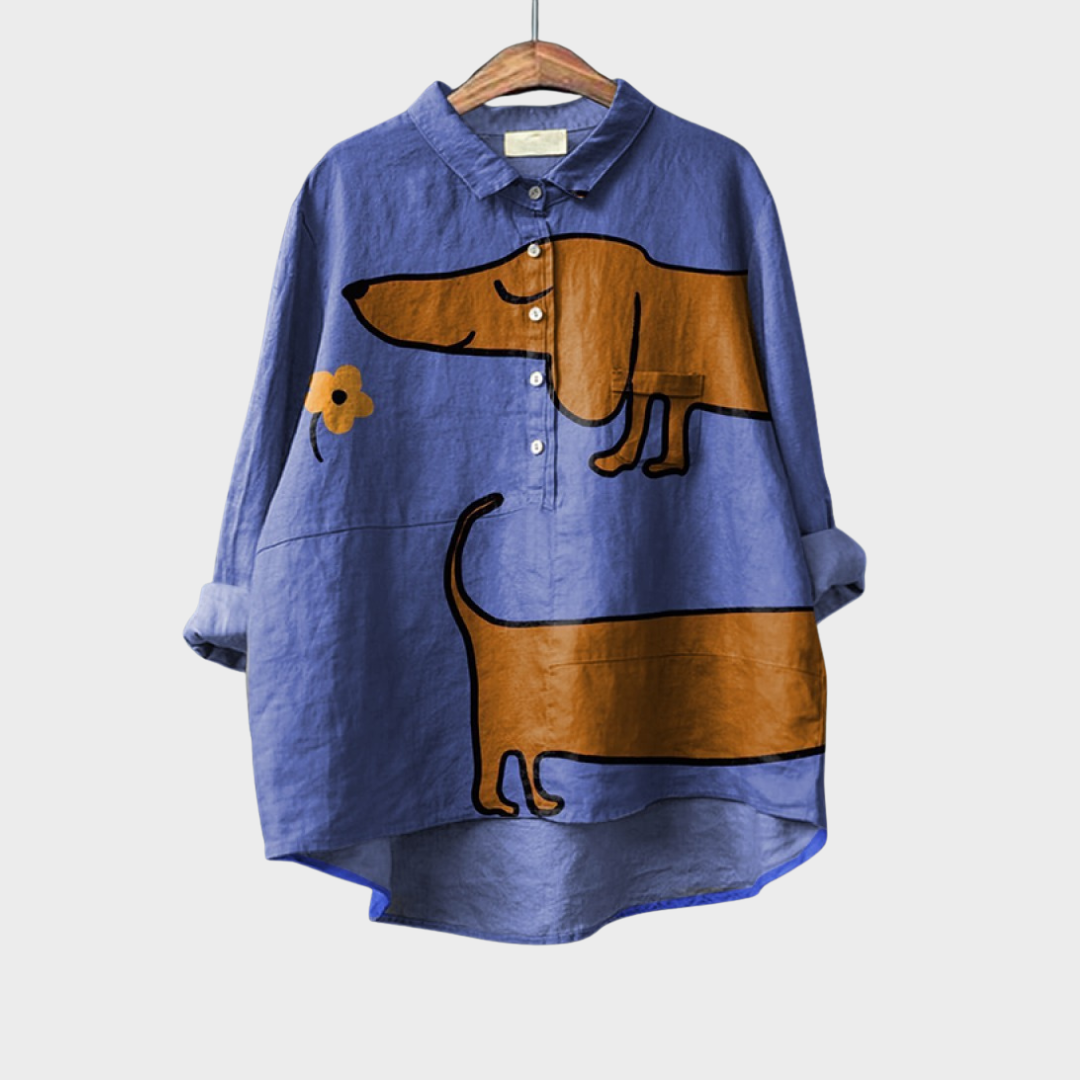 Hayden Leviana | Exclusive Blouse with Dog Print