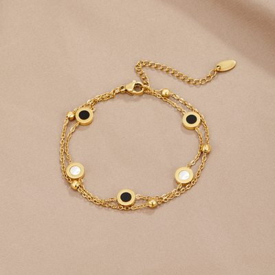 Hayden Gracie | Onyx & White Stone Bracelet
