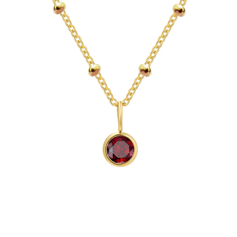 Hayden Jovy | Stainless Steel Danity Birthstone Necklace