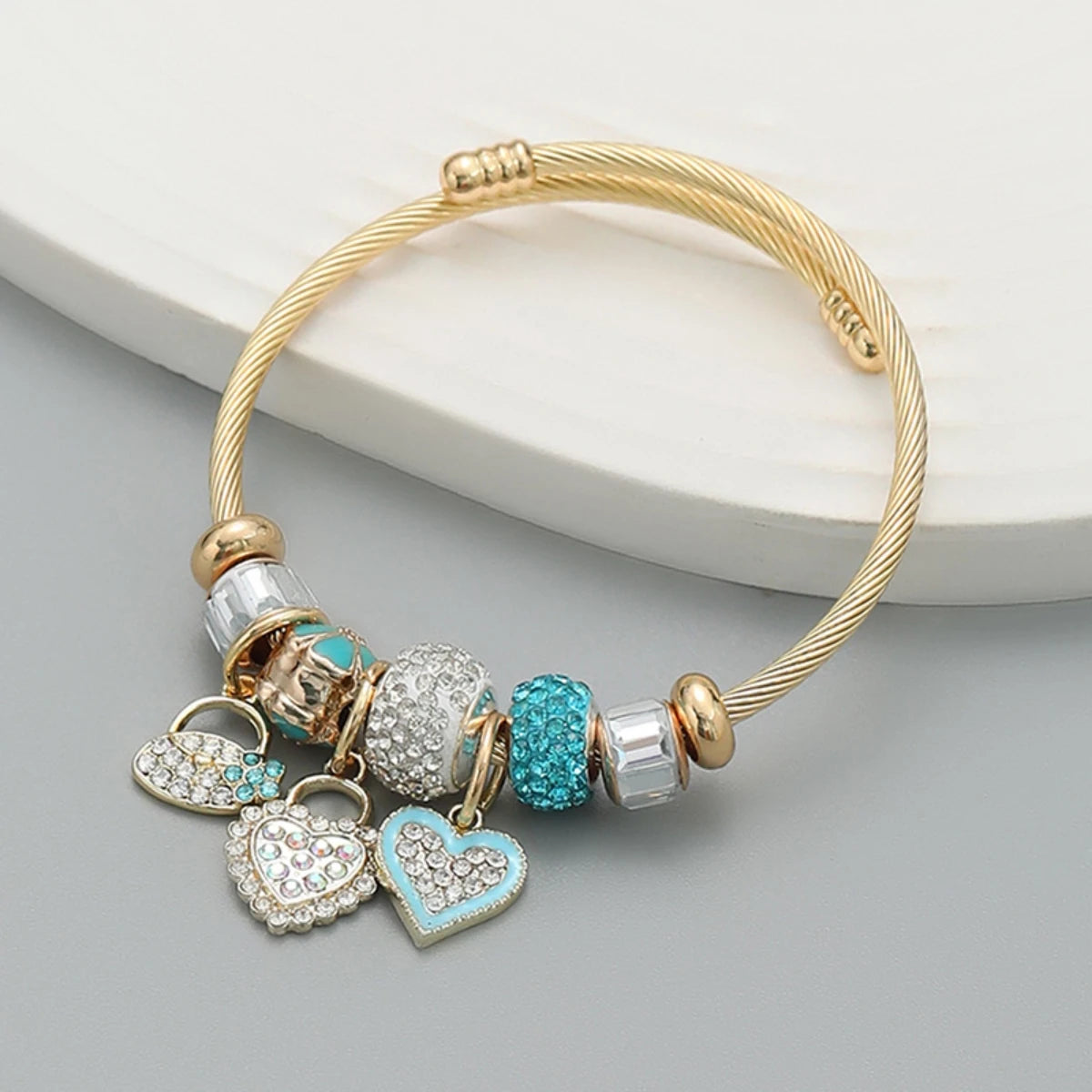 Hayden Ali |Stainless Steel Circle Panjiadora Beaded Love Bracelet