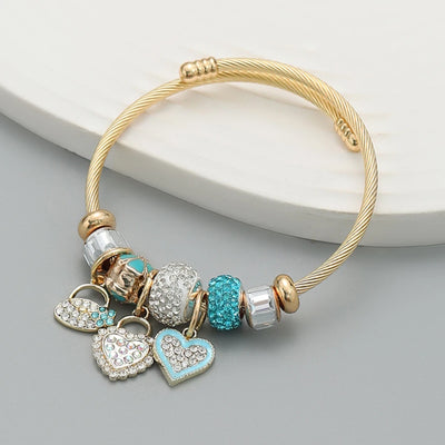 Hayden Ali |Stainless Steel Circle Panjiadora Beaded Love Bracelet