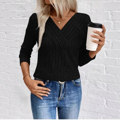 Hayden Casper | Elegant Sunken Stripe Sweater
