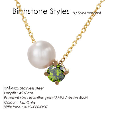 Hayden Reese | Pearls Zircon Pendant Birthstone Necklace