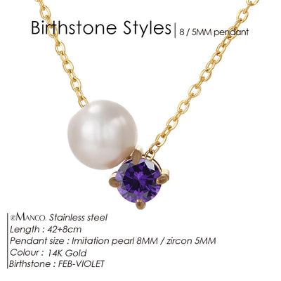Hayden Reese | Pearls Zircon Pendant Birthstone Necklace