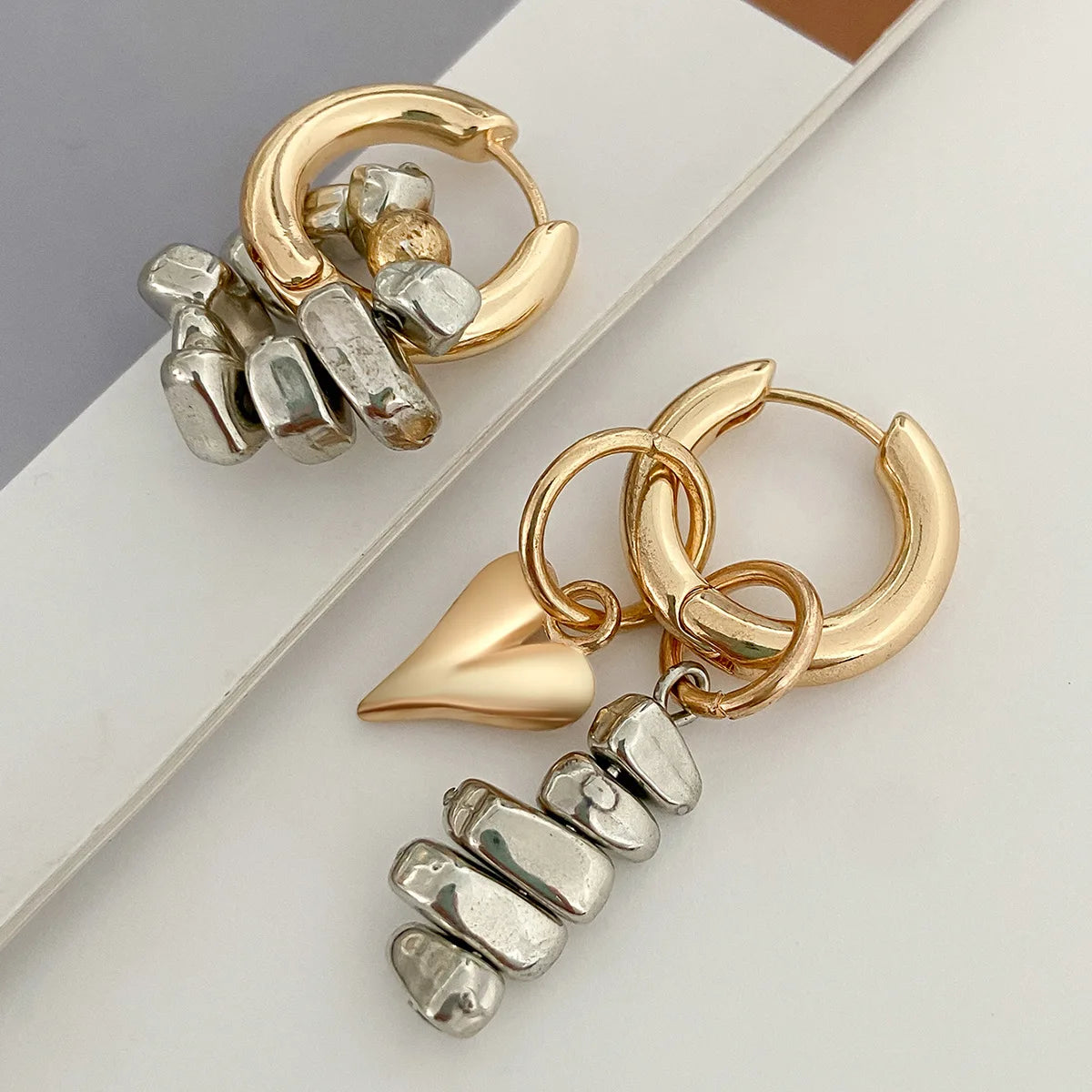 Hayden Beatrice | BOHO Vintage Irregularity Heart-Shaped Pendant Earrings