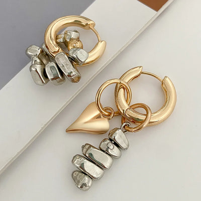 Hayden Beatrice | BOHO Vintage Irregularity Heart-Shaped Pendant Earrings