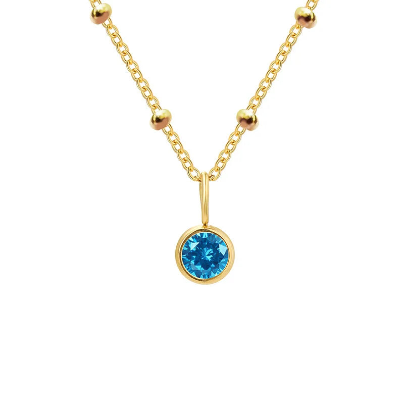 Hayden Jovy | Stainless Steel Danity Birthstone Necklace