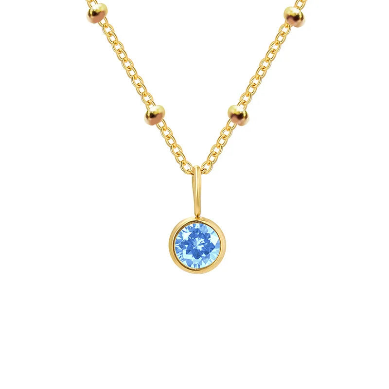 Hayden Jovy | Stainless Steel Danity Birthstone Necklace