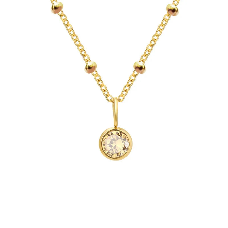 Hayden Jovy | Stainless Steel Danity Birthstone Necklace