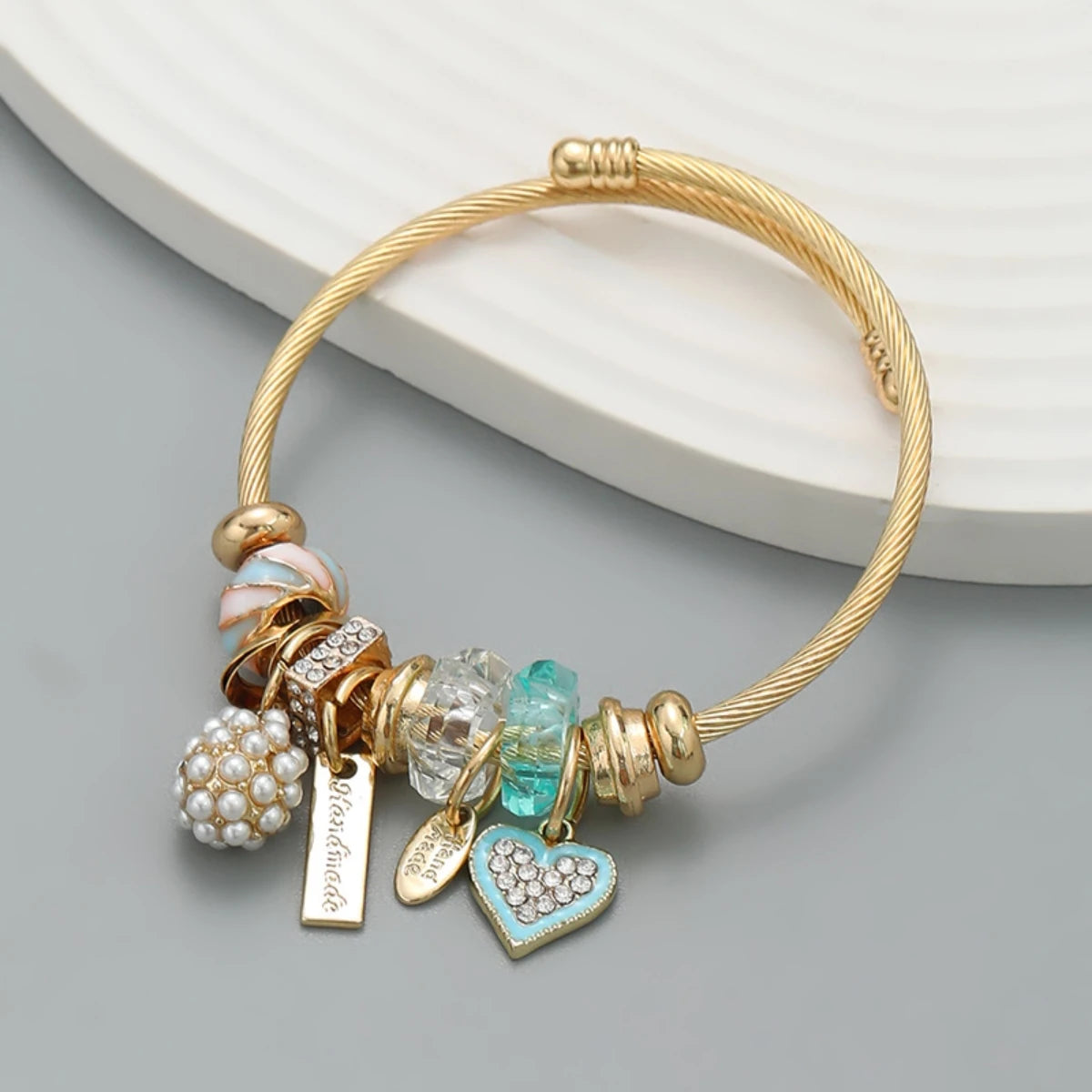 Hayden Ali |Stainless Steel Circle Panjiadora Beaded Love Bracelet