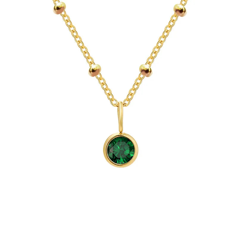 Hayden Jovy | Stainless Steel Danity Birthstone Necklace