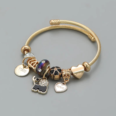 Hayden Ali |Stainless Steel Circle Panjiadora Beaded Love Bracelet