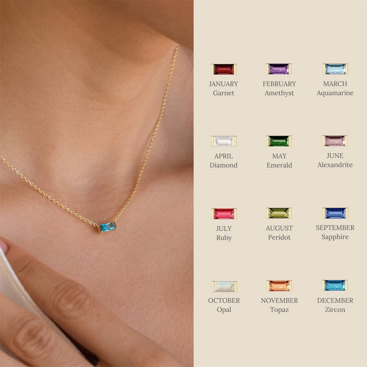 Hayden Nevaeh | Stainless Steel Birthstone Necklace